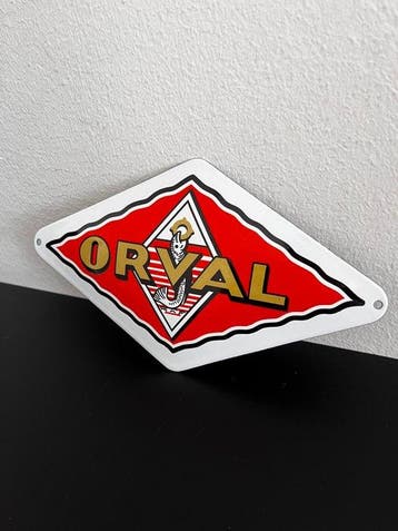 Orval – Trappistenbier – Emaille reclamebord – oranje – ca.