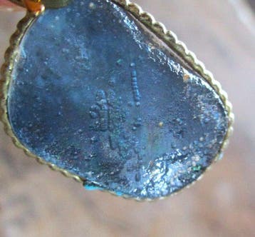 Oud-Romeins Glas Donkerblauwe kettinghanger - 25 mm (Zonder