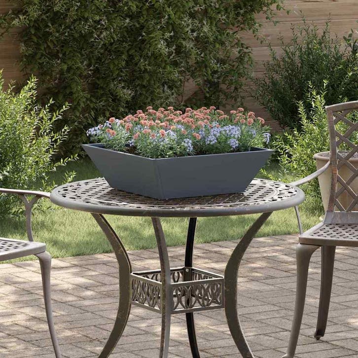 vidaXL Plantenbak 5 st Antraciet 50 x 50 x 15 cm Koudgewalst, Tuin en Terras, Bloempotten, Nieuw, Verzenden