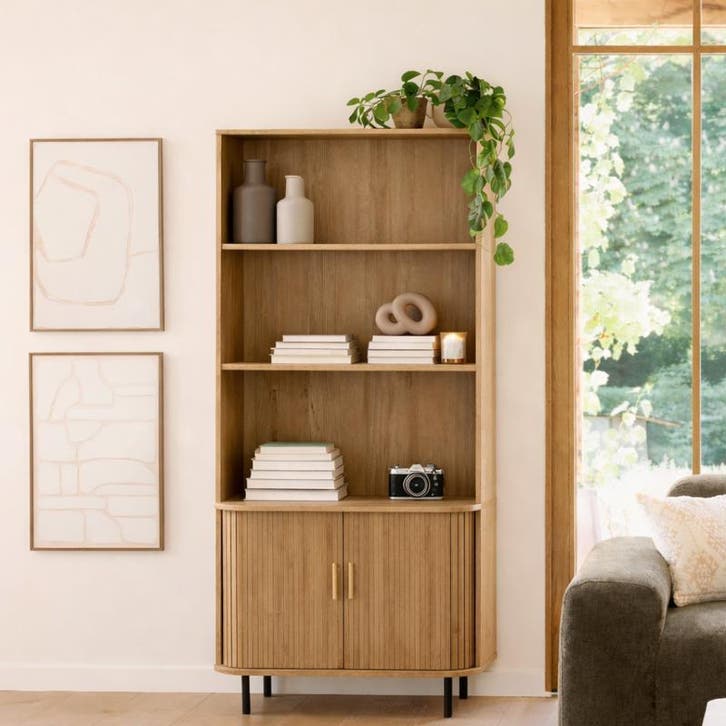 Bibliothèque design avec portes coulissantes - 80 x 40 x 175, Huis en Inrichting, Woonaccessoires | Overige, Verzenden