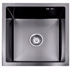 Lendo Online Spoelbak 44×44 cm Zwart RVS – Inbouw Opbouw, Huis en Inrichting, Verzenden, Nieuw