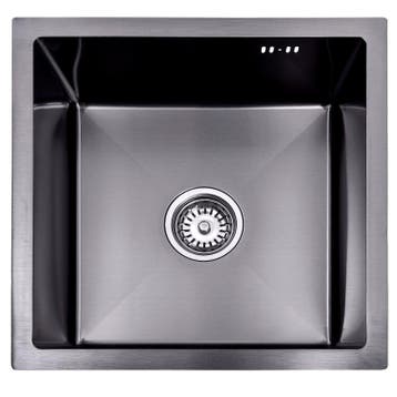 Lendo Online Spoelbak 44×44 cm Zwart RVS – Inbouw Opbouw, Verzenden, Nieuw