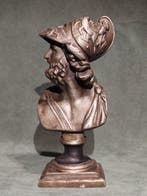 Buste, Antieke buste Menelaus - 15 cm - Metaal, Antiquités & Art