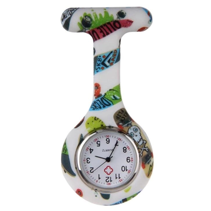 Fako - Verpleegstershorloge - Siliconen RVS Print - Skater, Handtassen en Accessoires, Horloges | Dames, Verzenden