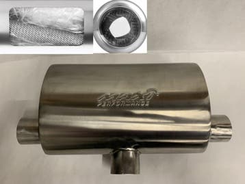 MAX Spiral Straight Flo Performance rvs uitlaat demper 2,5, Ophalen of Verzenden
