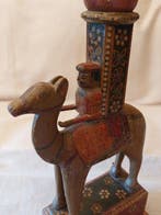 Gelakt houten beeld uit Rajasthan - Hout - India - Begin 20e, Antiek en Kunst