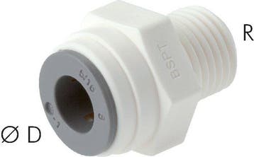 Raccord enfichable 5/16 x R1/8 avec filetage mâle POM, Verzenden