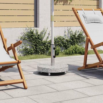 vidaXL Parasolvoet rond 30 kg graniet grijs, Tuin en Terras, Verzenden, Nieuw