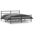 vidaXL Bedframe met hoofd- en voeteneinde metaal zwart, Verzenden