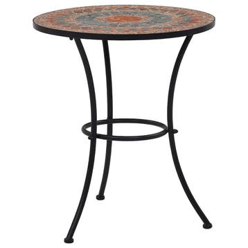 vidaXL Bistrotafel mozaïek 60 cm keramiek oranje en grijs, Jardin & Terrasse, Tables de jardin, Verzenden