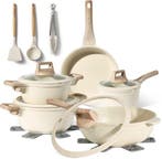 2dekans | Just Perfecto 14 Delige Pannenset Inductie - Beige, Ophalen of Verzenden, Nieuw
