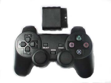 PS2 Controller Dualshock 2 Wireless Zwart (Third Party), Games en Spelcomputers, Ophalen of Verzenden, Zo goed als nieuw