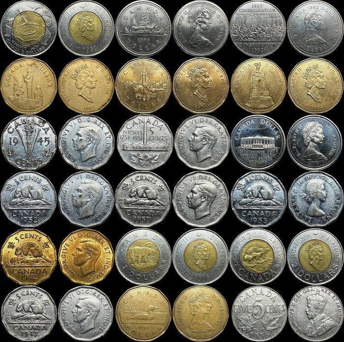 Canada. 55 Coins | Sets, Commemorative Issues, Bi-Metallic,, Postzegels en Munten, Munten | Europa | Niet-Euromunten