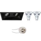 LED Spot Set 5W - Kantelbare Inbouwspot Zwart & Wit | GU10 L, Verzenden, Nieuw