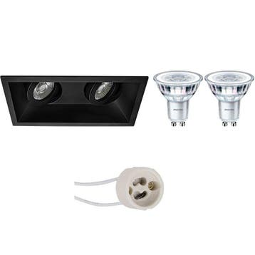 LED Spot Set 5W - Kantelbare Inbouwspot Zwart & Wit | GU10 L, Verzenden, Nieuw