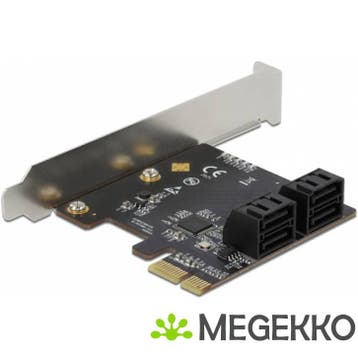 Delock 90010 4-poorts SATA PCI Express x1-kaart - Low, Computers en Software, Verzenden, Nieuw
