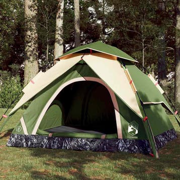 vidaXL Koepeltent 3-persoons snelontgrendeling groen, Caravans en Kamperen, Verzenden, Nieuw