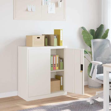 vidaXL Archiefkast 79x40x90 cm staal wit, Verzenden, Nieuw