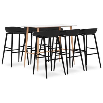 vidaXL 7-delige Barset wit en zwart, Verzenden, Nieuw