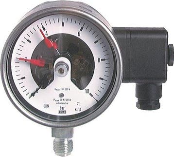 Manomètre de contact 2NC/1NO 0..10bar (145psi) en acier, Verzenden