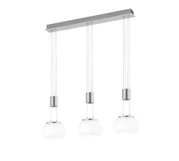 Trio MADISON hanglamp | LED | nikkel mat met wit | 82 x 18 c, Verzenden