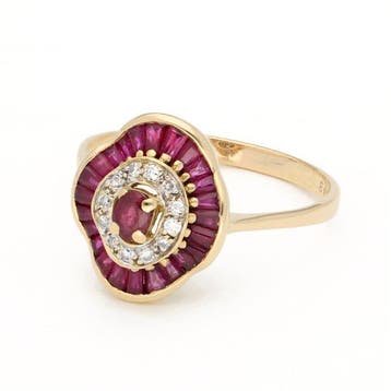 Bague - 18 carats Or jaune - Diamant