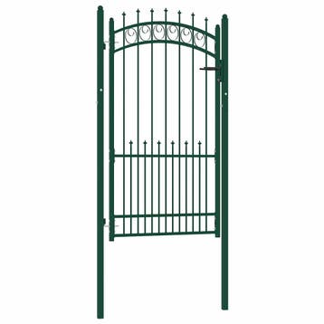 vidaXL Hekpoort EMMEN met stalen pinnen 104x134,5 cm groen, Jardin & Terrasse, Portes de jardin, Verzenden