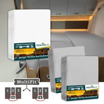 Textielpakket  4 delig met midden matras -2 hoeslakenset(4, Hoeslaken of Sloop
