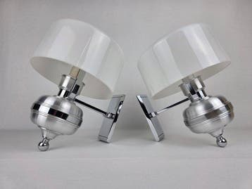 Wandkandelaar (2) - Aluminium, Staal, Opalijn methacrylaat -
