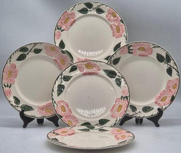Villeroy & Boch – 5 Speiseteller Wild-Rose – Keramik mit, Antiek en Kunst