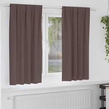vidaXL Blackout Gordijnen met Ringen 2 st Donkerbruin 175 x, Verzenden, Nieuw