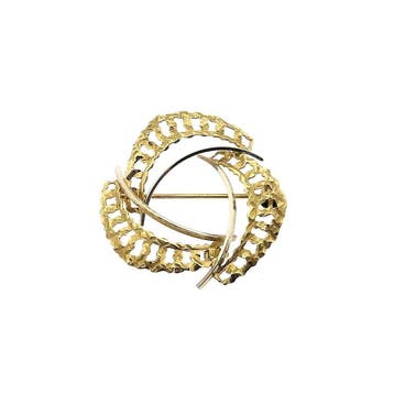 Bicolor gouden broche, Handtassen en Accessoires, Broches, Ophalen of Verzenden, Gebruikt, Goud, Goud
