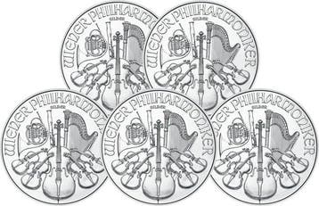 5 Troy Ounce - Zilver .999 - Philharmonique 2026 - 155,5, Postzegels en Munten, Edelmetalen en Baren