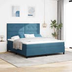 vidaXL LED Box Spring Bed met matras Donkerblauw 180 x 200, Huis en Inrichting, Verzenden, Nieuw