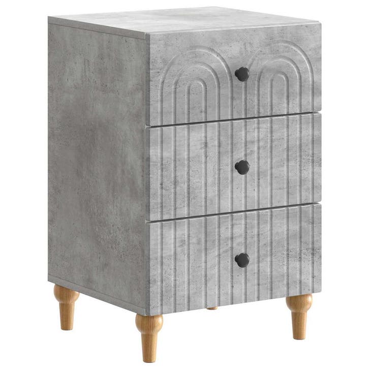 vidaXL Nachtkastje met lade Betongrijs 43x 41 x 66,5 cm, Maison & Meubles, Chambre à coucher | Tables de chevet, Envoi