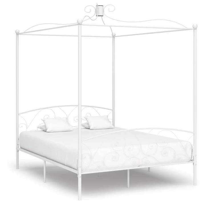 vidaXL Hemelbedframe metaal wit 180x200 cm, Maison & Meubles, Chambre à coucher | Lits, Envoi