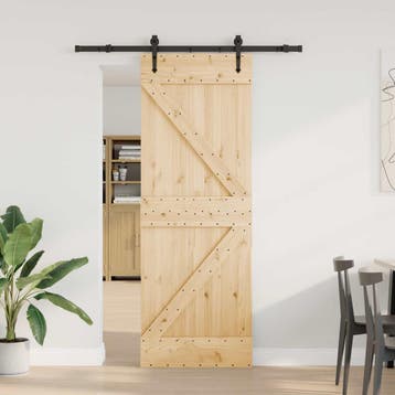 vidaXL Schuifdeur NARVIK Naturel en Zwart 70 x 210 cm (152,5, Verzenden, Nieuw
