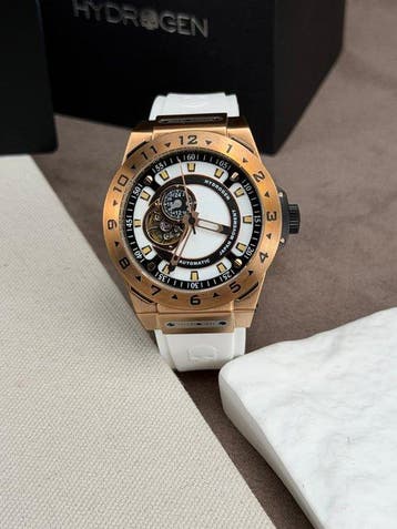 Hydrogen - Vento White Rose Gold Open Heart Automatic -, Nieuw