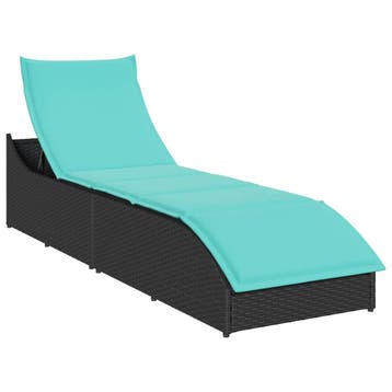 vidaXL Ligstoel inklapbaar met kussen opbergruimte poly, Verzenden