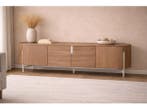 Veiling - Tv dressoir Walnoot - 220cm - Notenhout bruin - cr, Huis en Inrichting, Kasten | Dressoirs, Nieuw