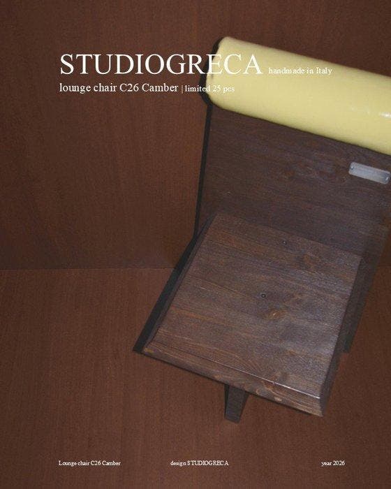 Studio Greca - Stoel - C26 Camber - Hout, Fluweel - 25, Antiquités & Art, Art | Objets design