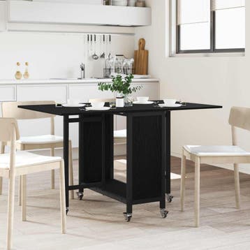 vidaXL Vouwbare eettafel met wieltjes 130 x 80 x 76,5 cm, Huis en Inrichting, Tafels | Eettafels, Verzenden, Nieuw