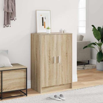 vidaXL Schoenenkast 60x35x92 cm bewerkt hout sonoma, Verzenden, Nieuw