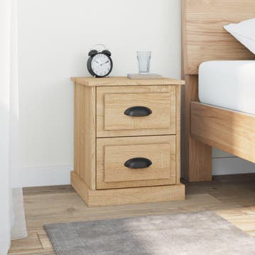 vidaXL Nachtkastje 39x39x47,5 cm bewerkt hout sonoma, Verzenden