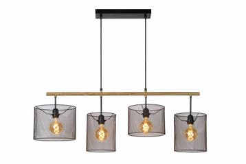 Hanglamp Lucide BASKETT -  - 4xE27 - Zwart -, Verzenden