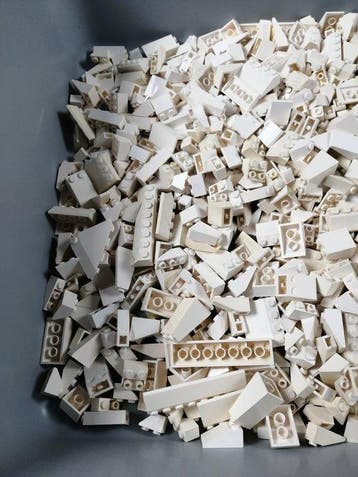Lego - geen serie - Partij van 1000 witte dakdelen -