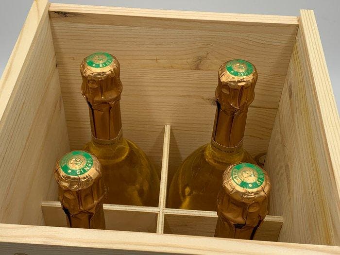 Ruinart, Caisse Cave - Champagne Blanc de Blancs - 4 Flessen, Collections, Vins