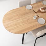 Tafel plat ovaal massief eikenhout  Driehoek, Huis en Inrichting, Tafels | Eettafels, Nieuw
