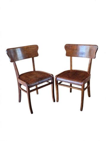 Drevounia - Chaise - Hêtre - Deux chaises vintage., Antiquités & Art