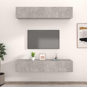 vidaXL Tv-meubelen 4 st 80x30x30 cm bewerkt hout betongrijs, Verzenden